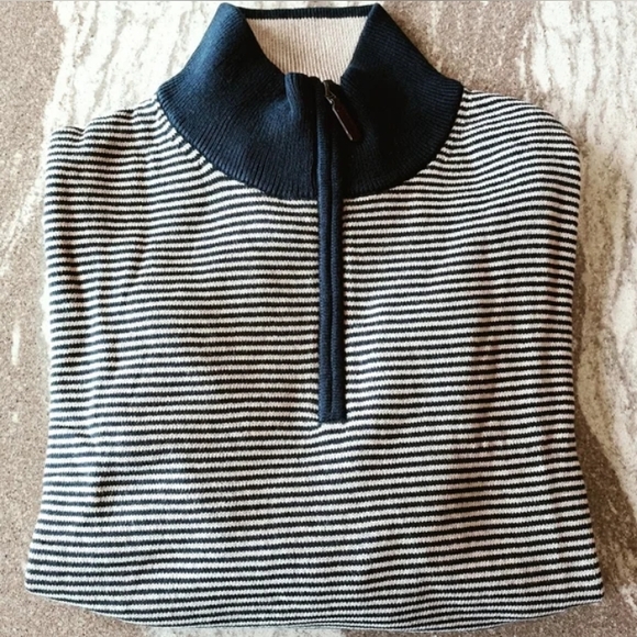 J. Crew Men's Striped Half-Zip Sweater New Size Medium - Picture 2 of 2